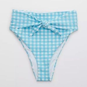 Aerie Gingham Tie High-Waist Cheeky Bikini Bottom
